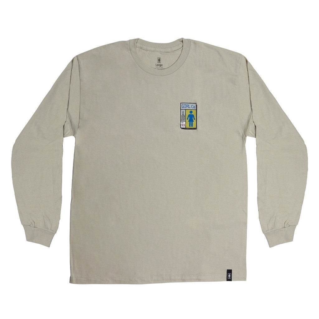 Camiseta manga longa Girl Skateboards Flyin the flag - Bege
