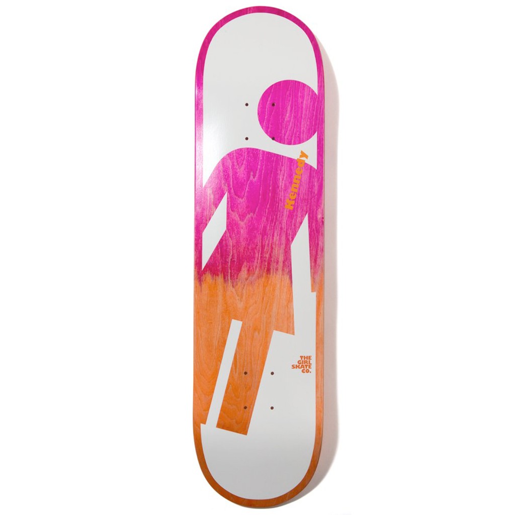 Shape Girl Skateboards Kennedy Tilt-A-Girl Deck - Branco / Rosa / Laranja