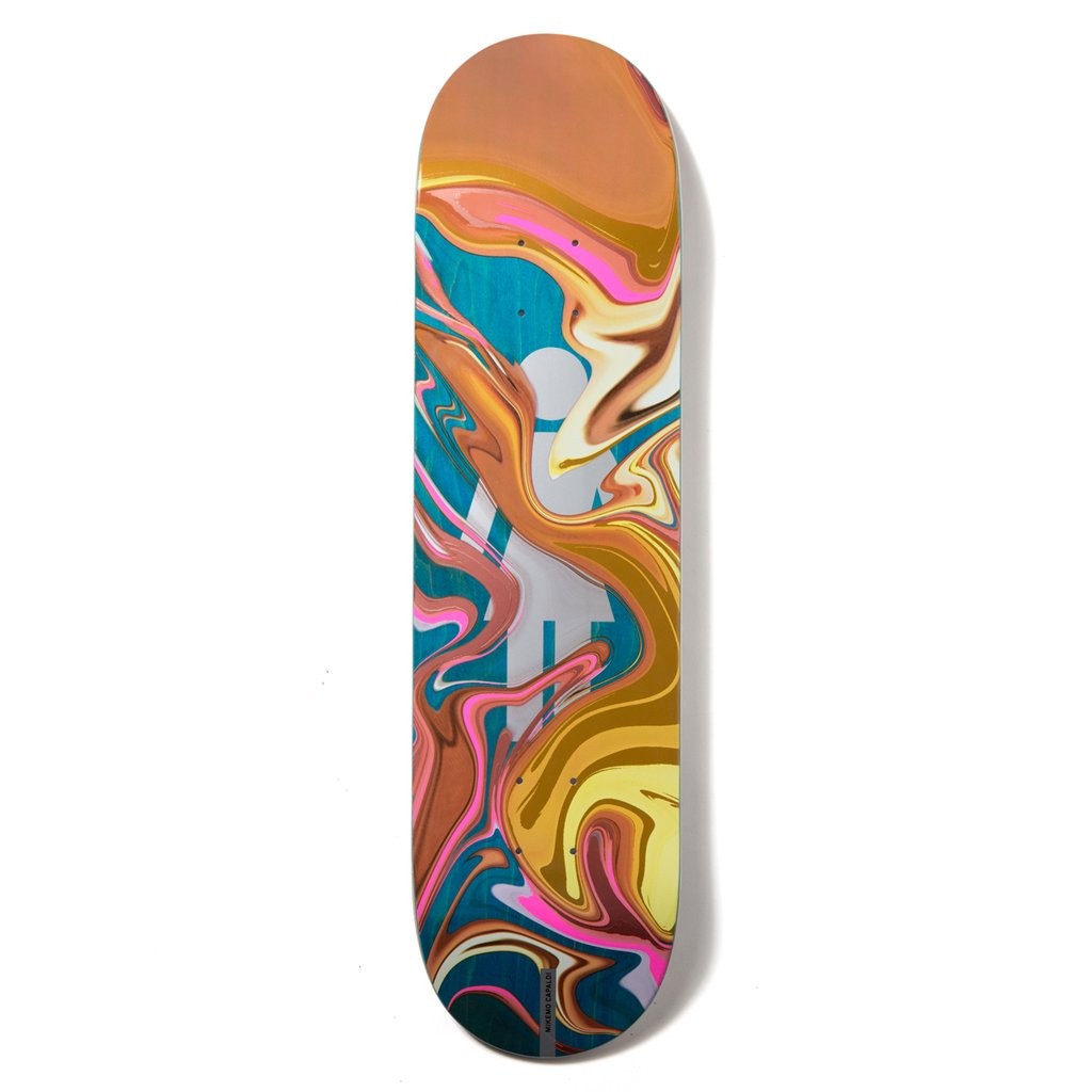 Shape Girl Skateboards Mike Mo Oil Slick Deck - Azul / Caramelo / Rosa