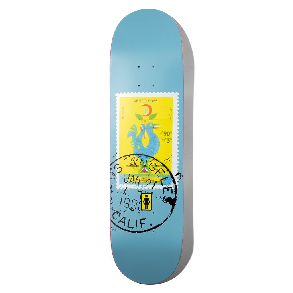 Shape Girl Skateboards Gass Postal Deck - Azul / Amarelo / Branco