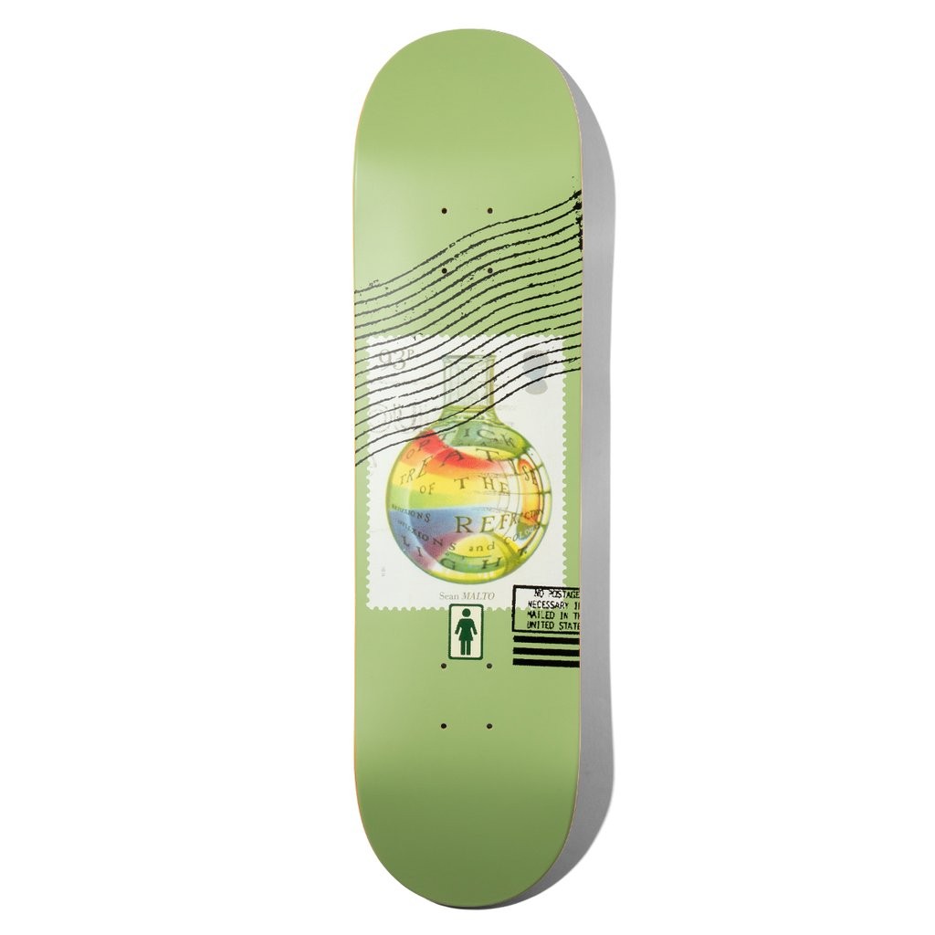 Shape Girl Skateboards Malto Postal Deck - Verde / Branco / Amarelo