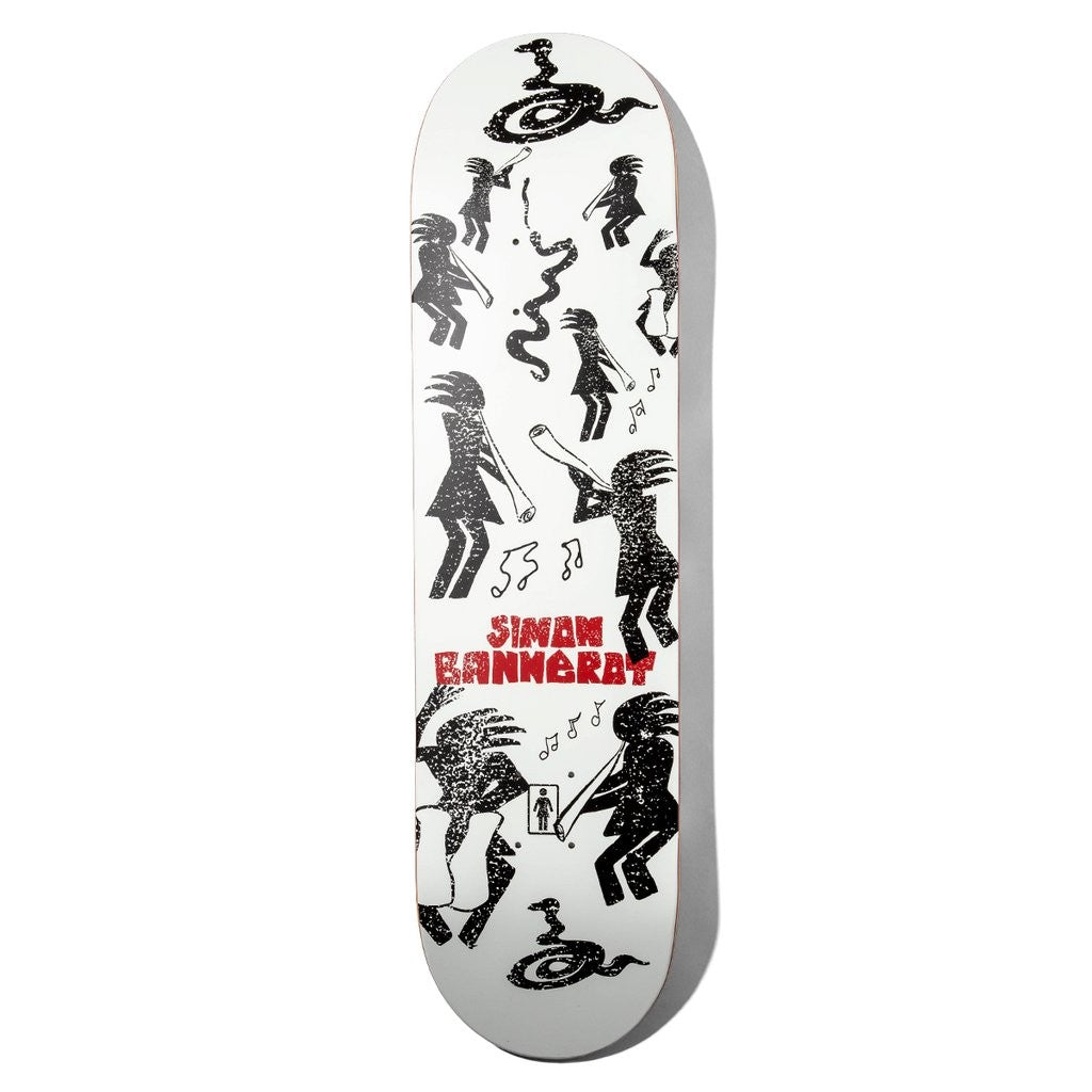Shape Girl Skateboards Bannerot Kokopelli Deck - Branco / Preto / Vermelho