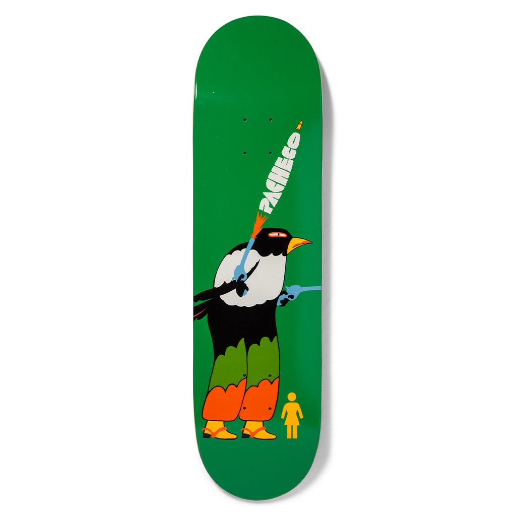 Shape Girl Skateboards Pacheco Birdman - Verde / Preto / Laranja