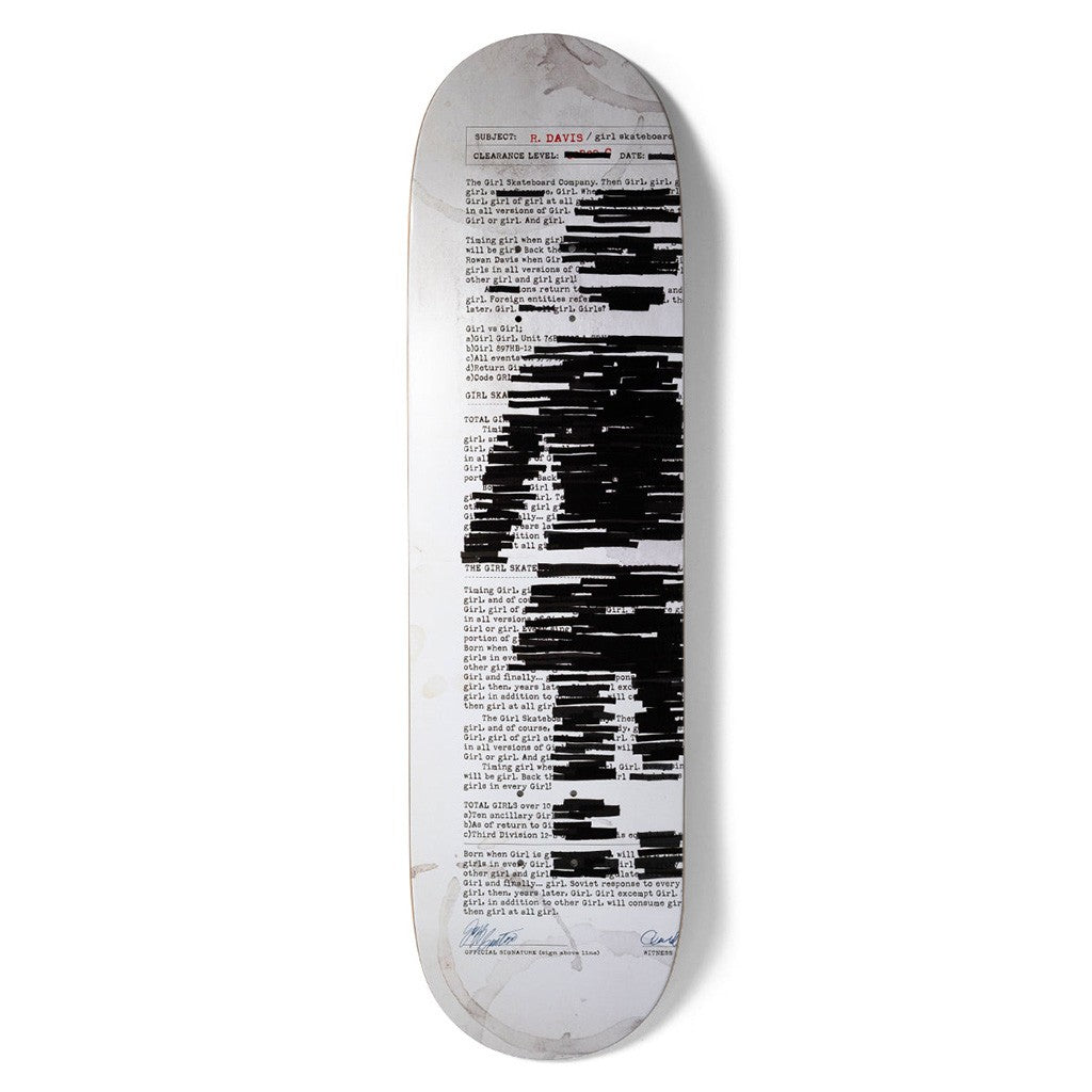 Shape Girl Skateboards Davis Redacted - Branco / Preto
