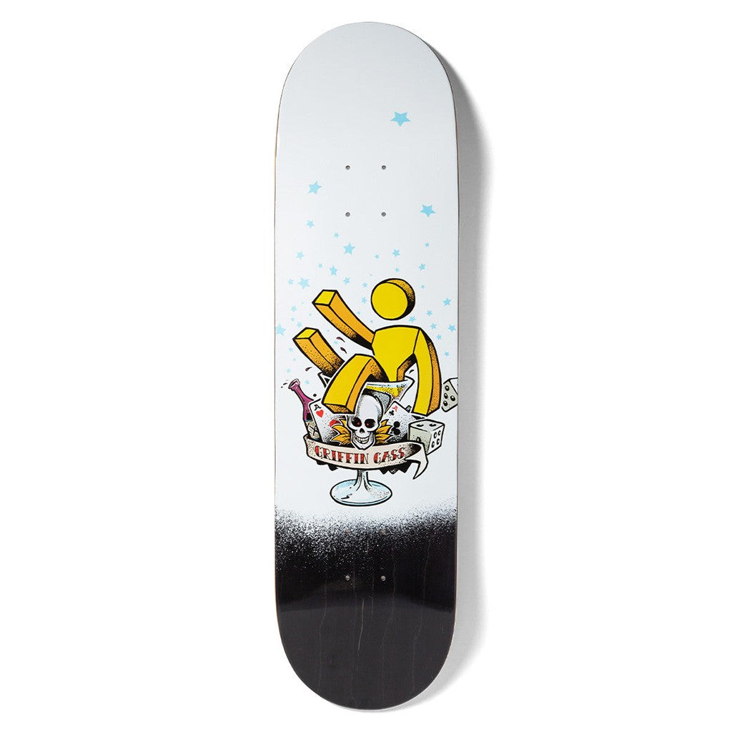 Shape Girl Skateboards Gass Man s Ruin - Branco / Preto / Laranja