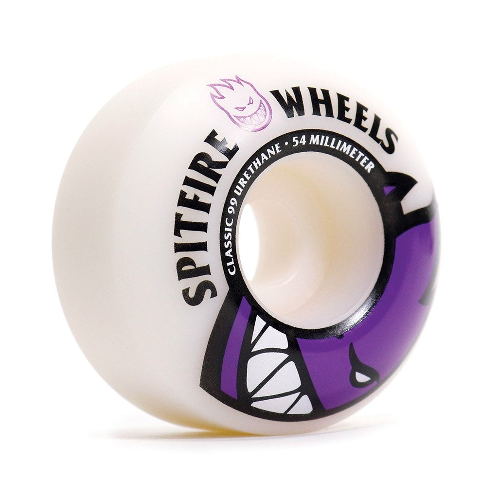 Roda Spitfire Wheels Classic BIGHEAD Edition Classic Formula 54MM - 99DU - Branco / Preto / Roxo
