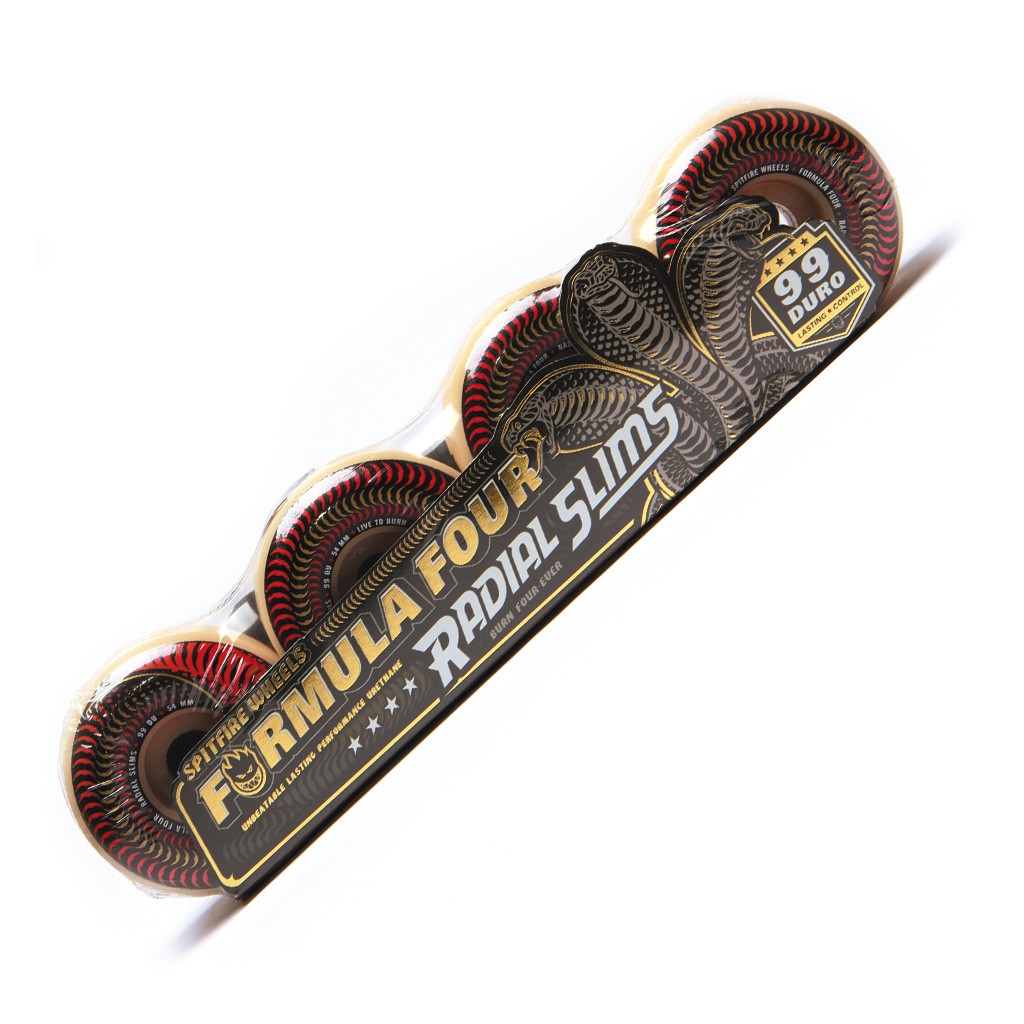 Roda Spitfire Wheels Radial Slim Formula Four 54MM - 99DU - Branco / Preto / Vermelho