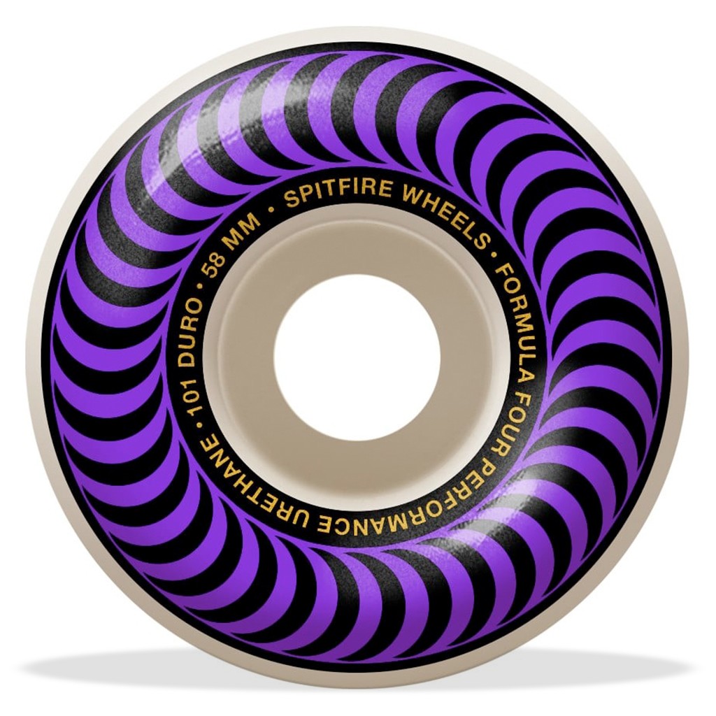 Roda Spitfire Wheels Classic Formula Four 58MM - 101DU - Branco / Preto / Roxo