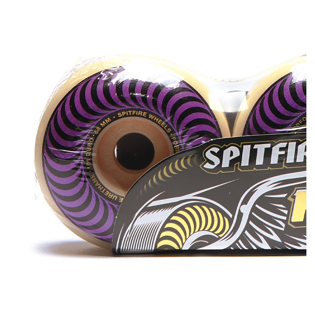 Roda Spitfire Wheels Classic Formula Four 58MM - 101DU - Branco / Preto / Roxo