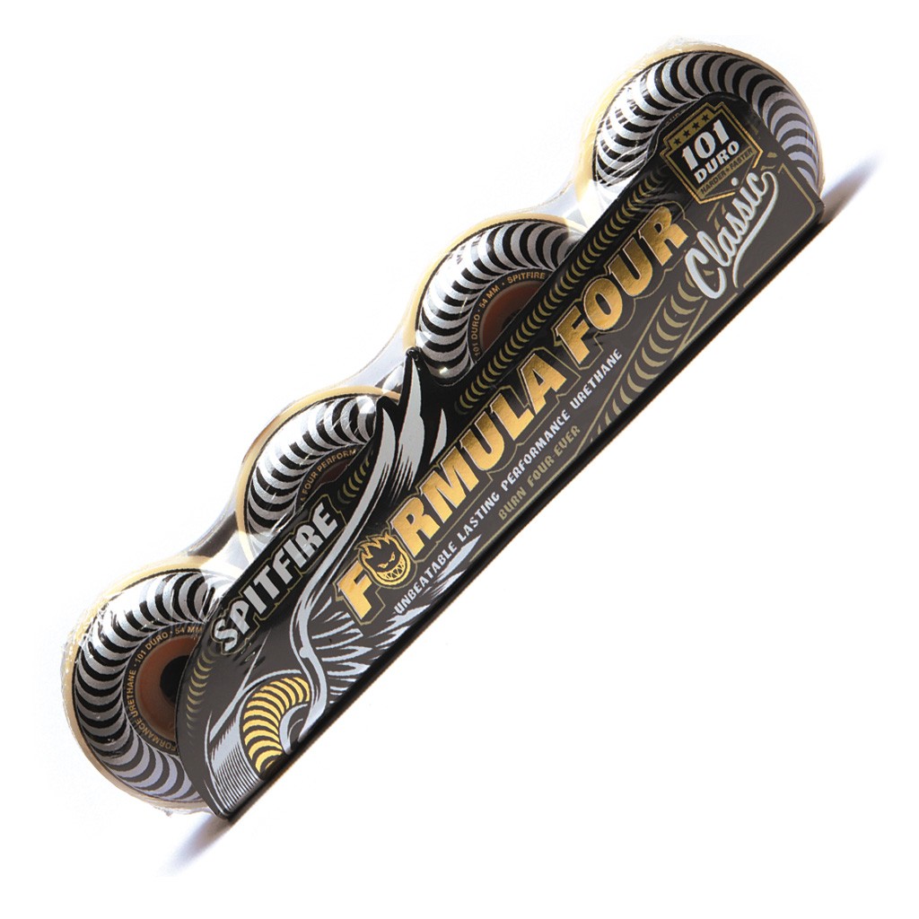 Roda Spitfire Wheels Classic Formula Four 54MM - 101DU - Branco / Prata / Preto