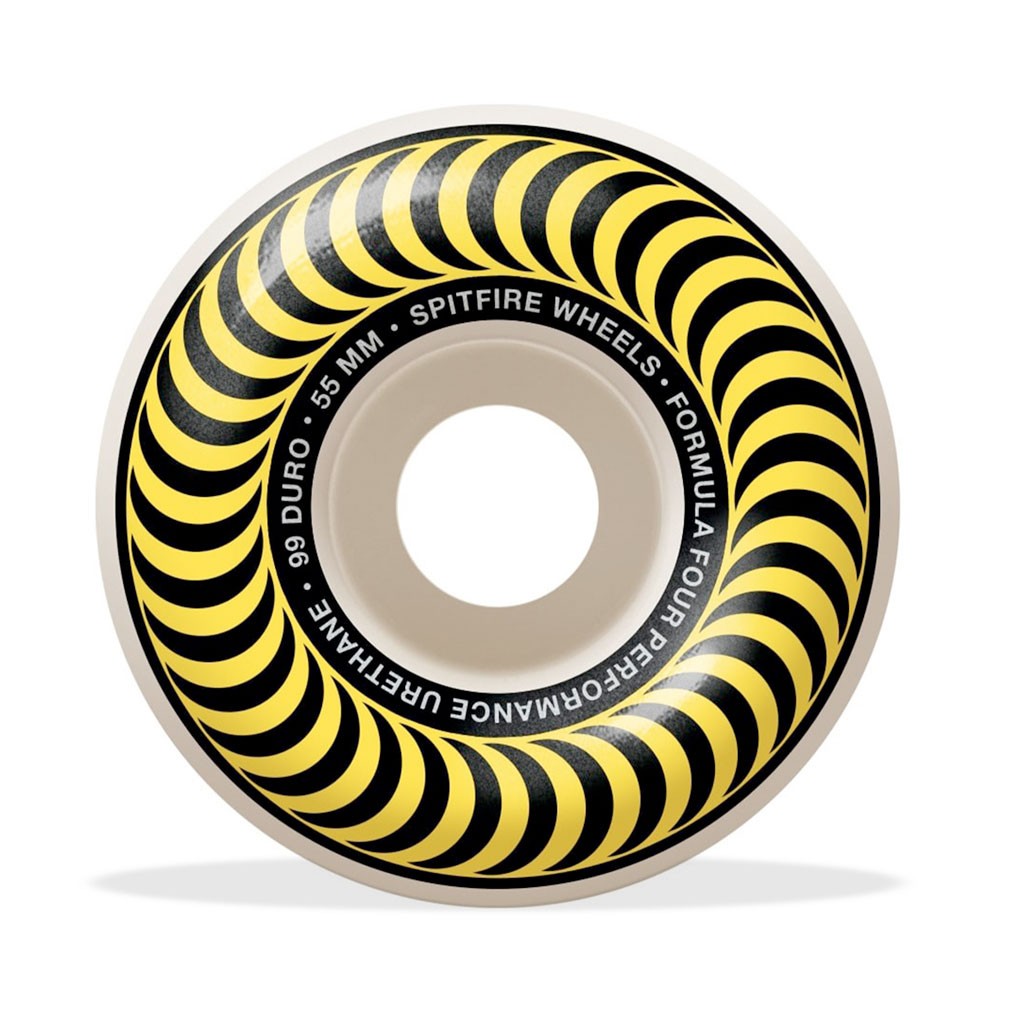 Roda Spitfire Wheels Classic Formula Four 55MM - 99DU - Branco / Preto / Amarelo