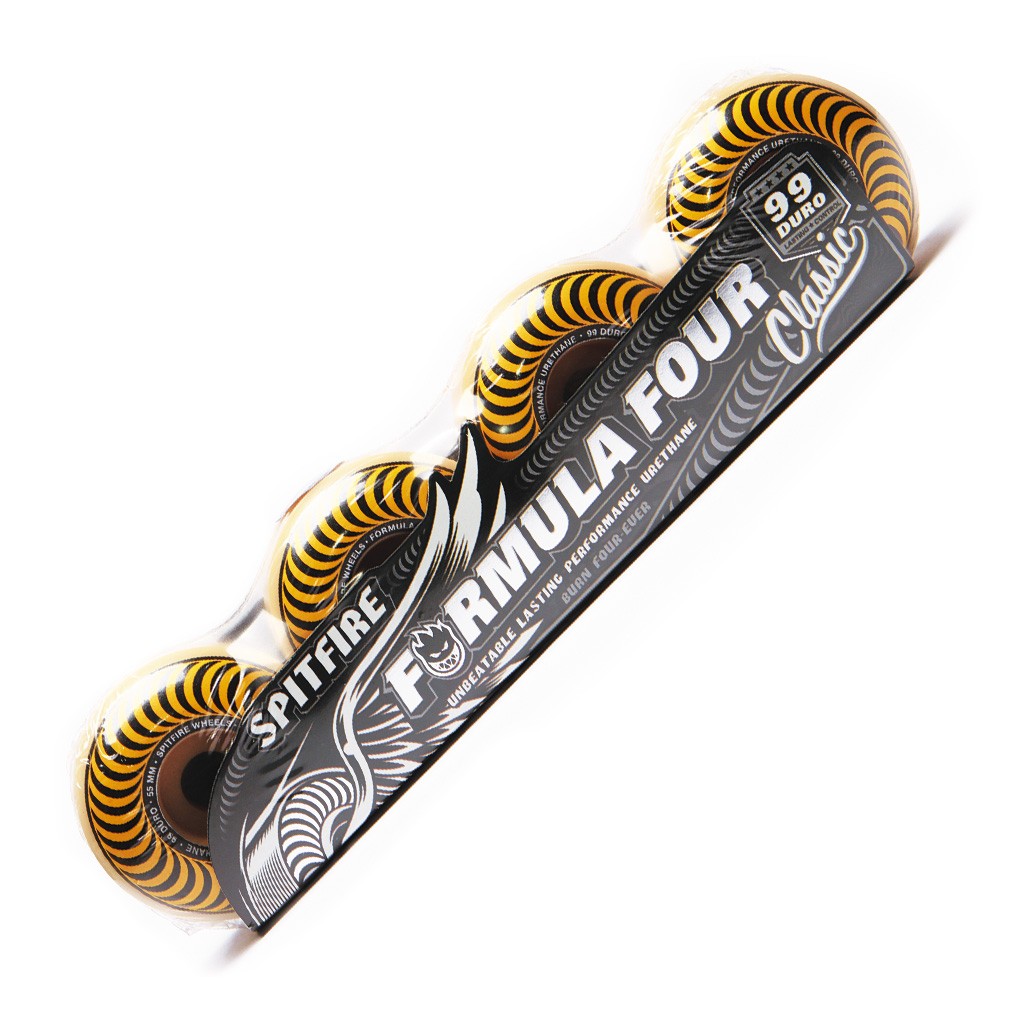 Roda Spitfire Wheels Classic Formula Four 55MM - 99DU - Branco / Preto / Amarelo