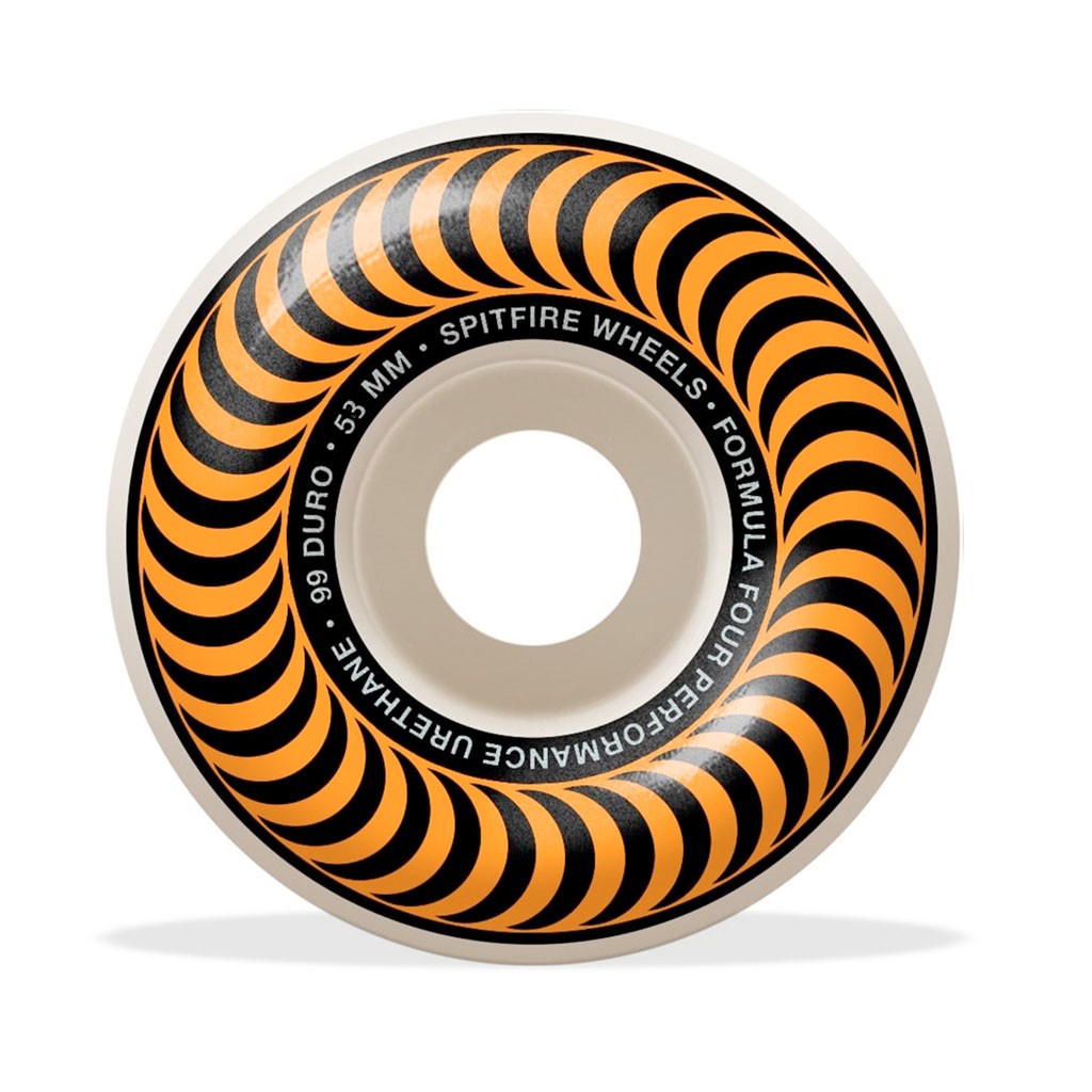 Roda Spitfire Wheels Classic Formula Four 53MM - 99DU - Branco / Preto / Laranja