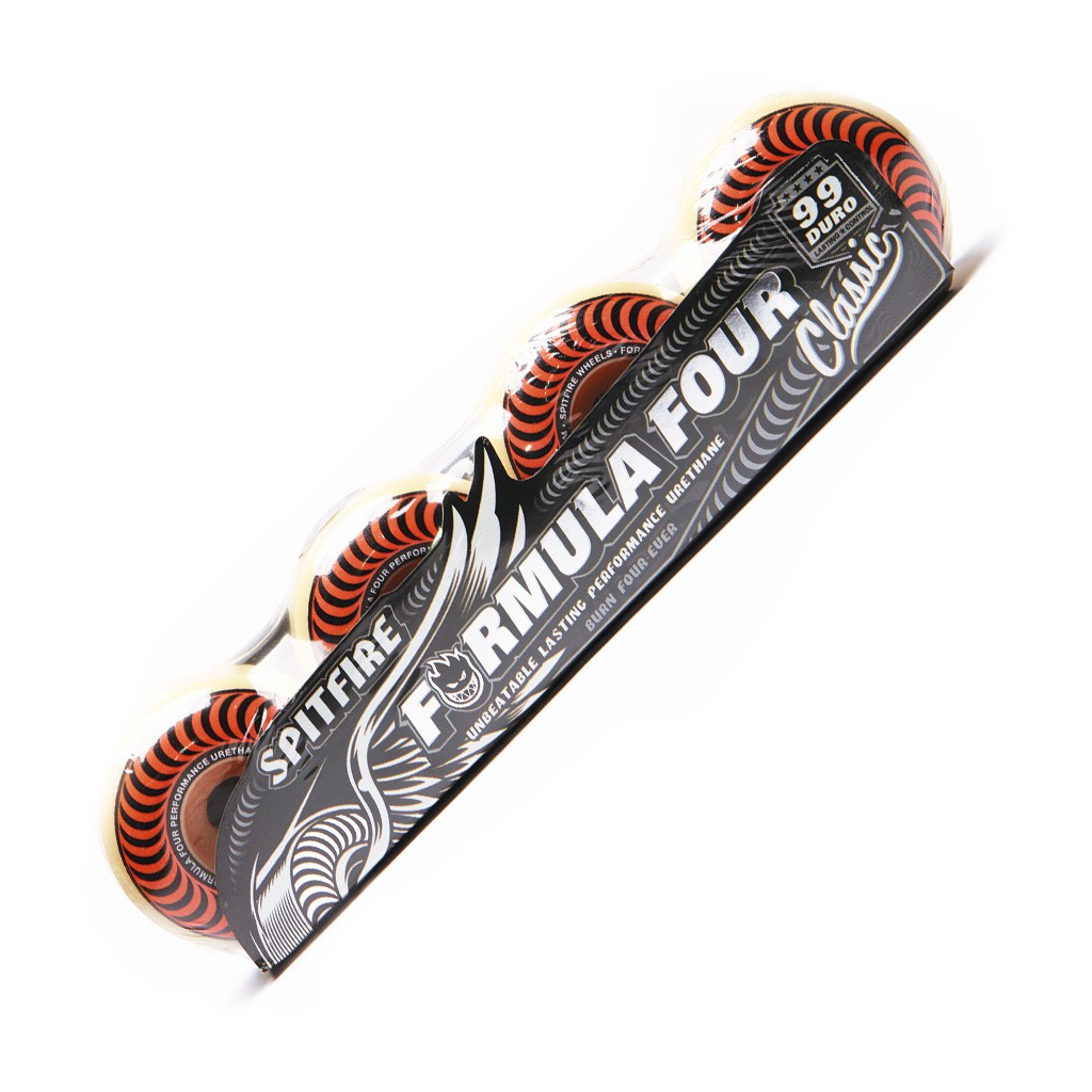 Roda Spitfire Wheels Classic Formula Four 53MM - 99DU - Branco / Preto / Laranja