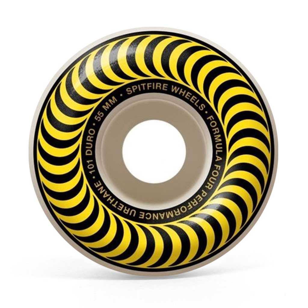Roda Spitfire Wheels Classic Formula Four 55MM - 101DU - Branco / Preto / Amarelo