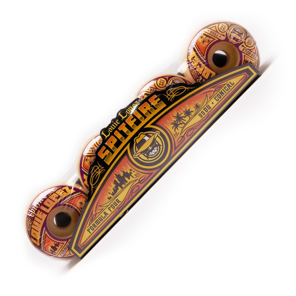 Roda Spitfire Wheels Louie Lopez Formula Four Conical 52MM 99DU - Branco / Roxo / Amarelo