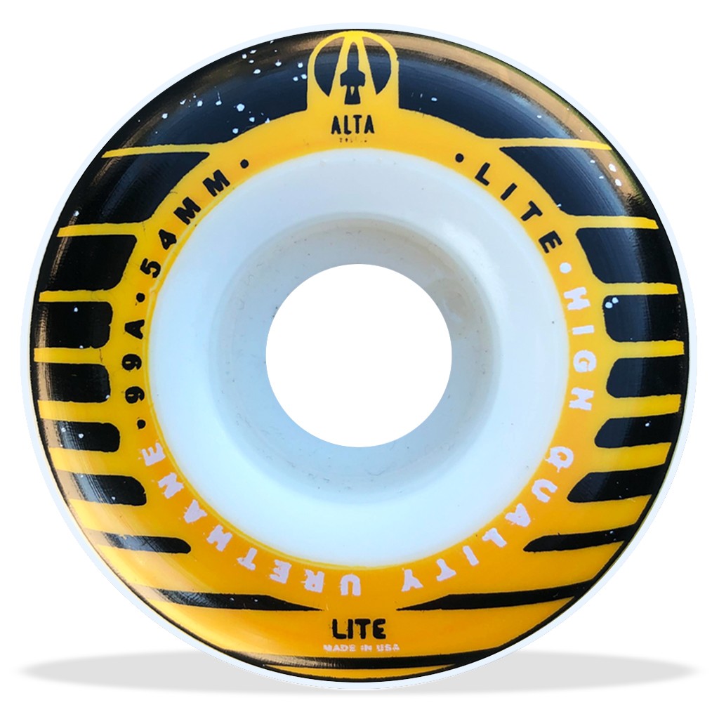 Roda Alta Wheels Hyper Space Lite 54MM - 99A - Branco / Preto / Amarelo