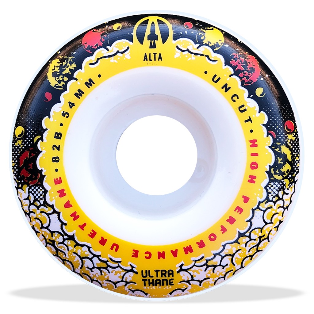 Roda Alta Wheels Hyper Space Uncut 54MM - 82B - Branco / Preto / Amarelo