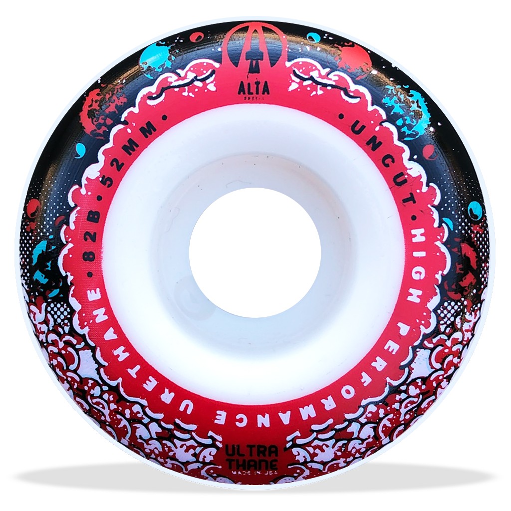 Roda Alta Wheels Hyper Space Uncut 52MM - 82B - Branco / Preto / Vermelho
