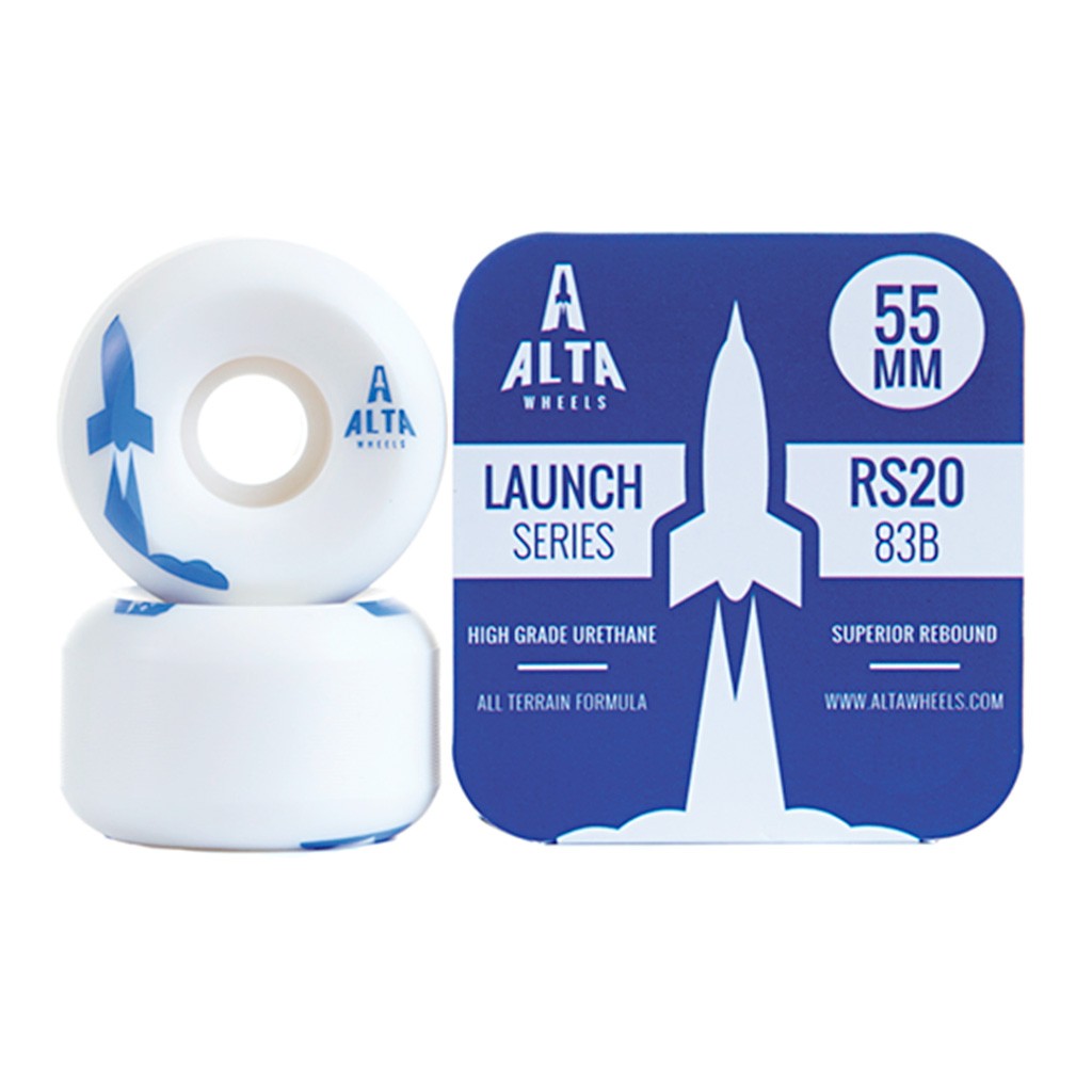 Roda Alta Wheels Launch Series 55MM - 83B - Branco / Azul