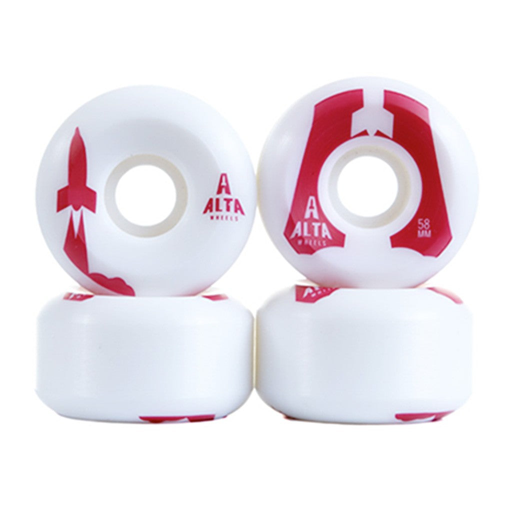 Roda Alta Wheels Launch Series 58MM - 83B - Branco / Vermelho