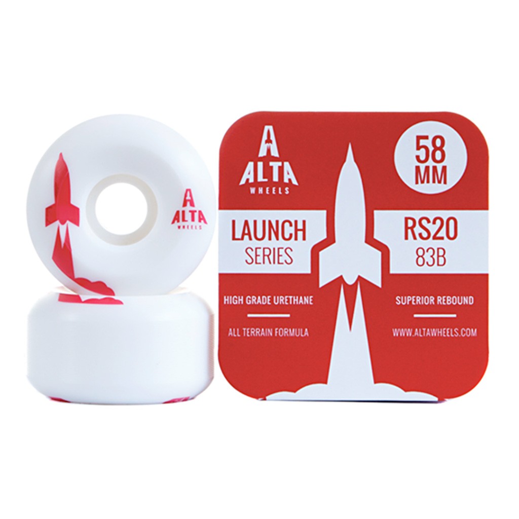 Roda Alta Wheels Launch Series 58MM - 83B - Branco / Vermelho