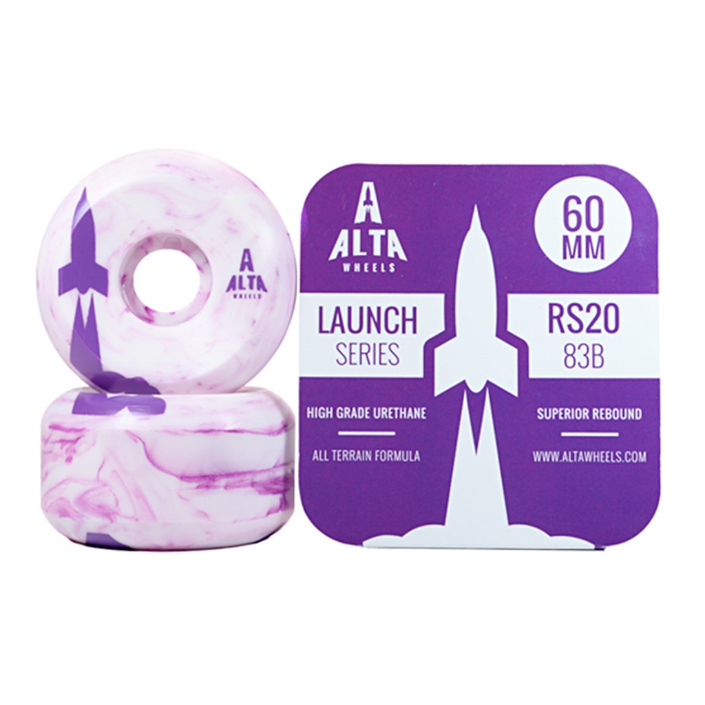 Roda Alta Wheels Launch Series Swirl 60MM - 83B - Branco / Roxo