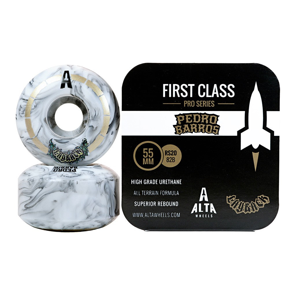 Roda Alta Wheels First Class Pro Series Pedro Barros e Layback Beer Collab - Limited 55MM - 82B - Branco / Preto / Dourado_