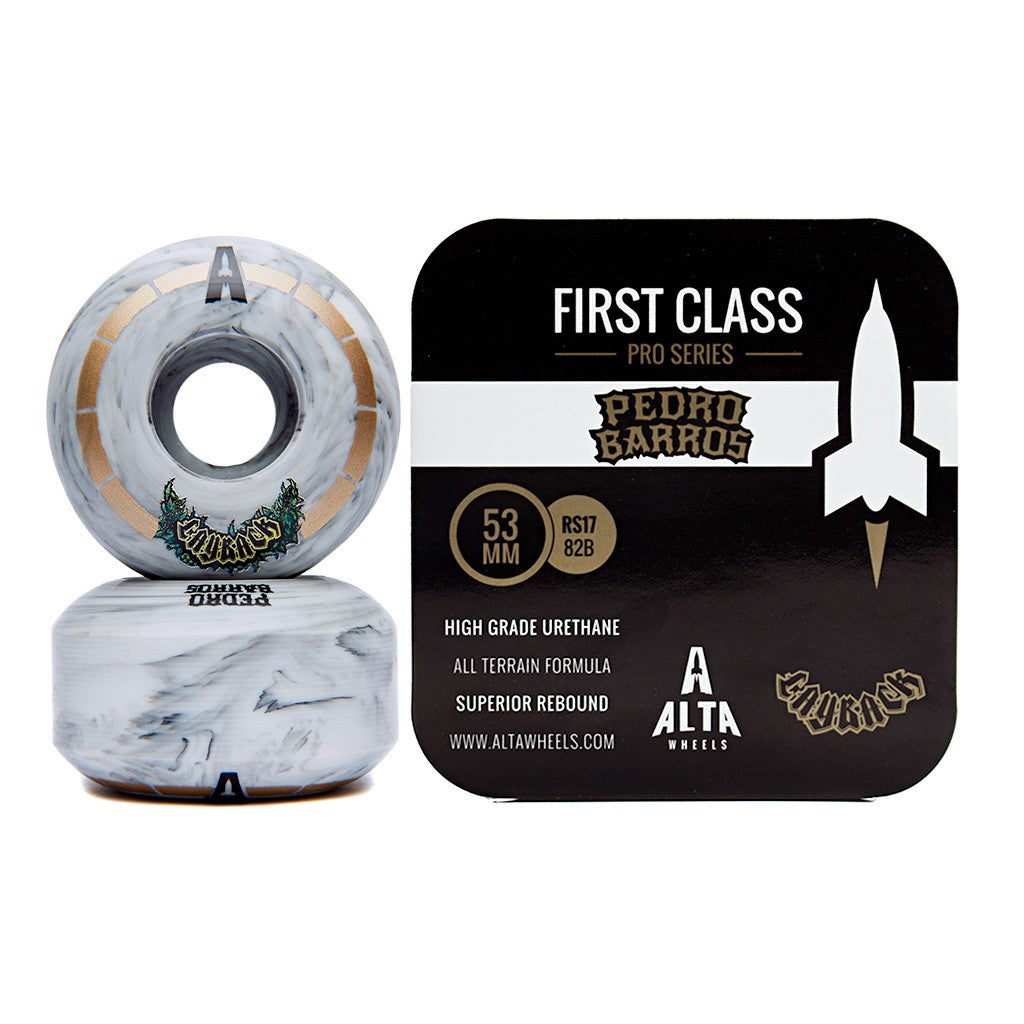 Roda Alta Wheels First Class Pro Series Pedro Barros e Layback Beer Collab - Limited 53MM - 82B - Branco / Preto / Dourado
