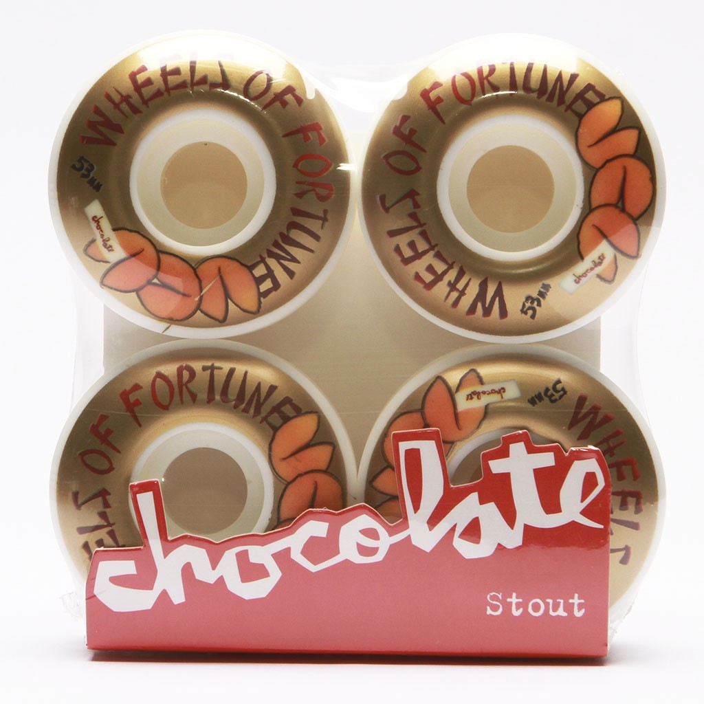 Roda Chocolate Skateboards Of Fortune Stout 53MM - Branco / Dourado