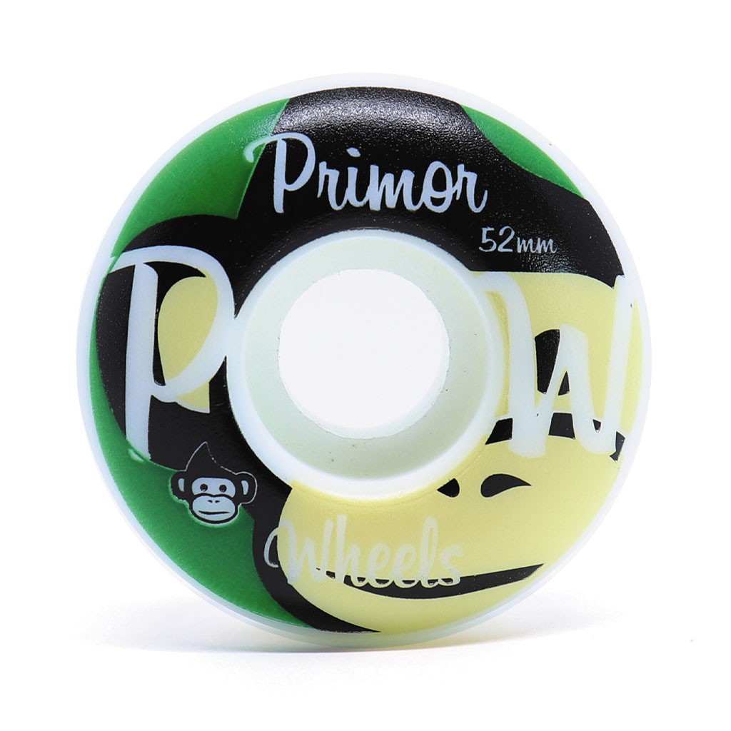 Roda Primor Skateboards Big Monkey 52MM - 60D - Preto / Bege / Verde