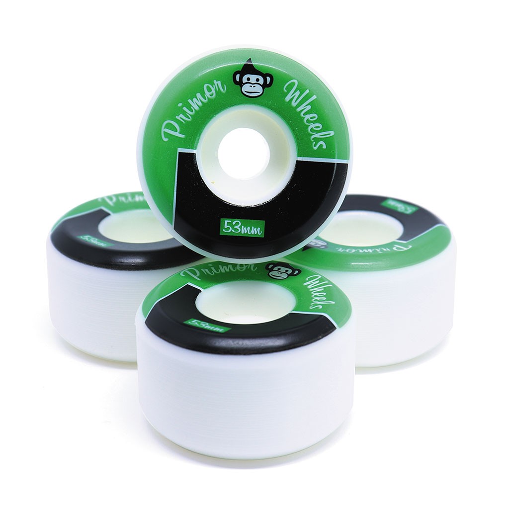 Roda Primor Skateboards Corner Block 53MM - 60D - Preta / Verde