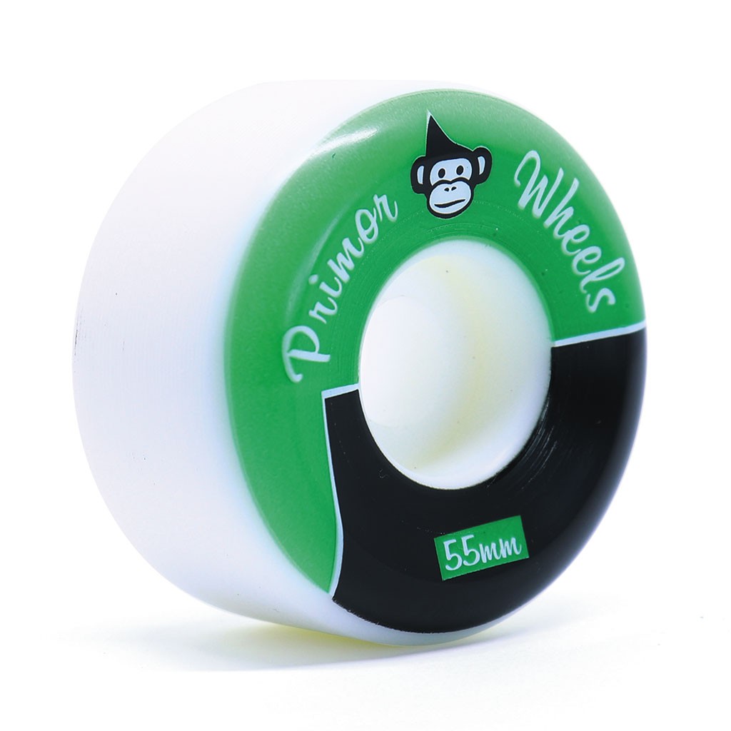 Roda Primor Skateboards Corner Block 55MM - 60D - Preta / Verde_