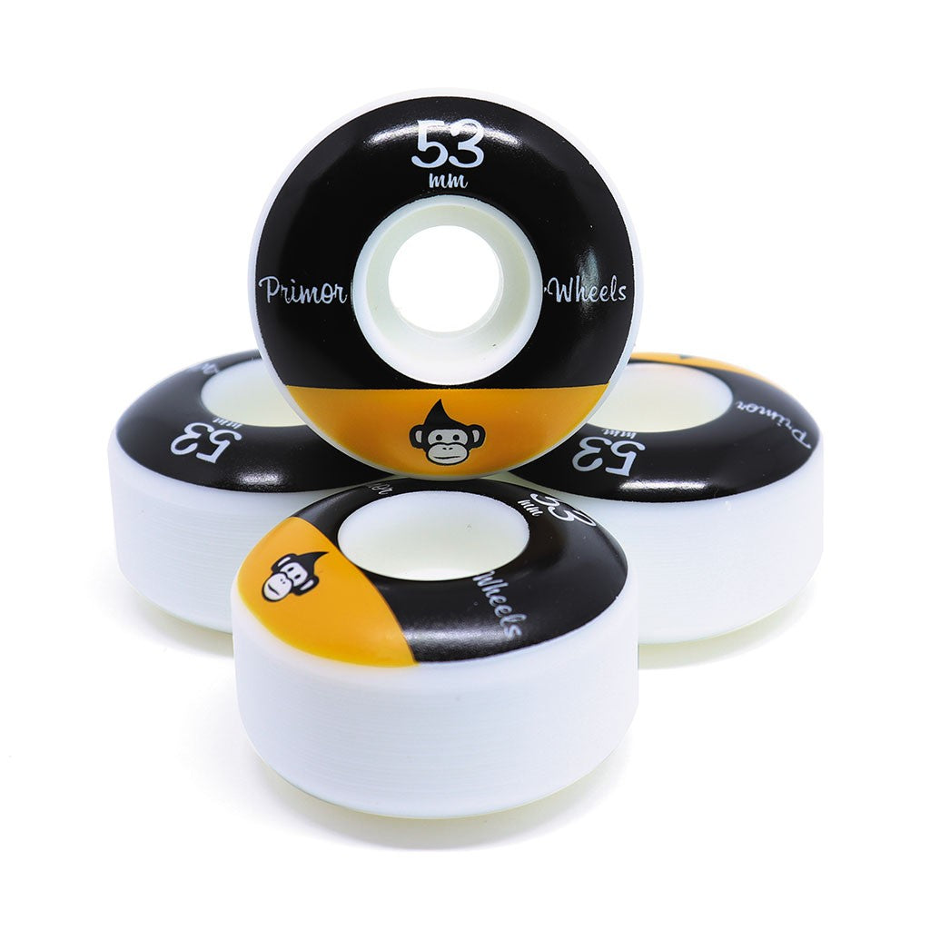 Roda Primor Skateboards Bottom Block 53MM - 60D - Preta / Laranja