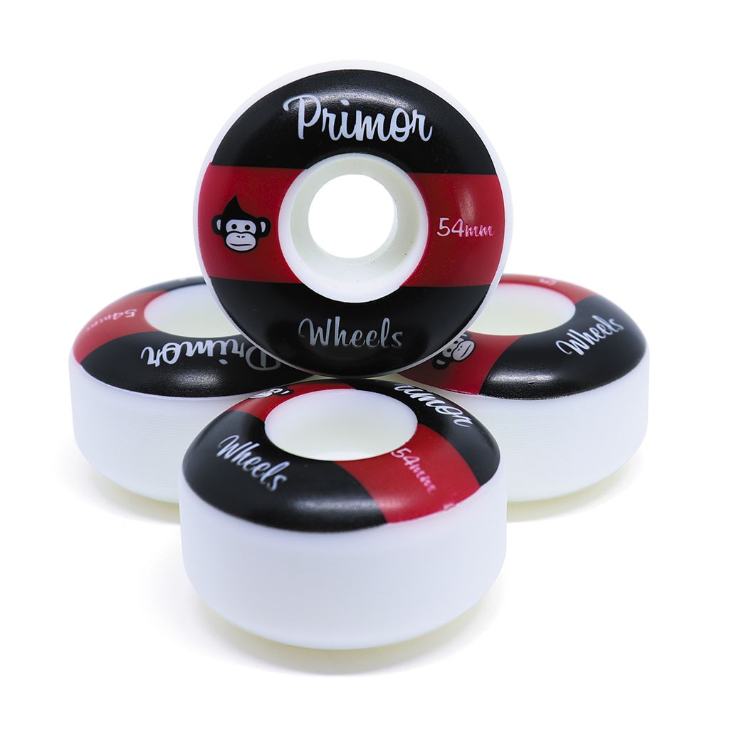 Roda Primor Skateboards Three Blocks 54MM - 60D - Preto / Vermelho