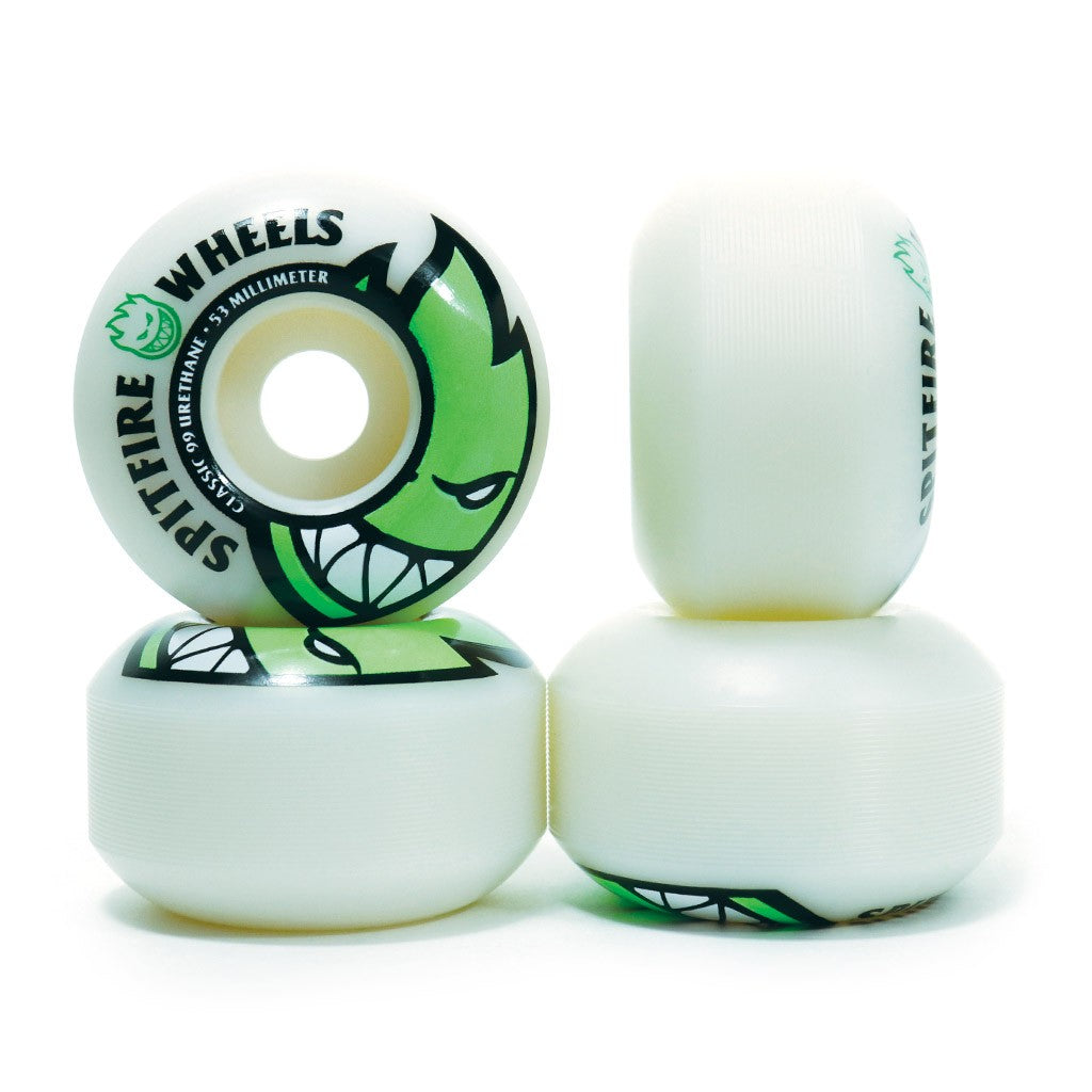 Roda Spitfire Wheels Classic BIGHEAD Edition Classic Formula 53MM - 99DU - Branco / Verde