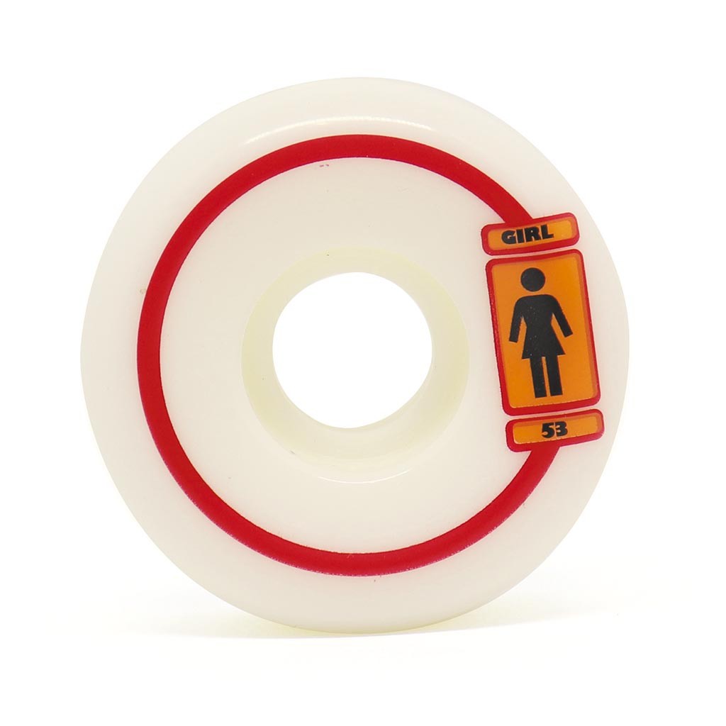 Roda Girl Skateboards 93 Til 53MM - 99A - Branca / Vermelho