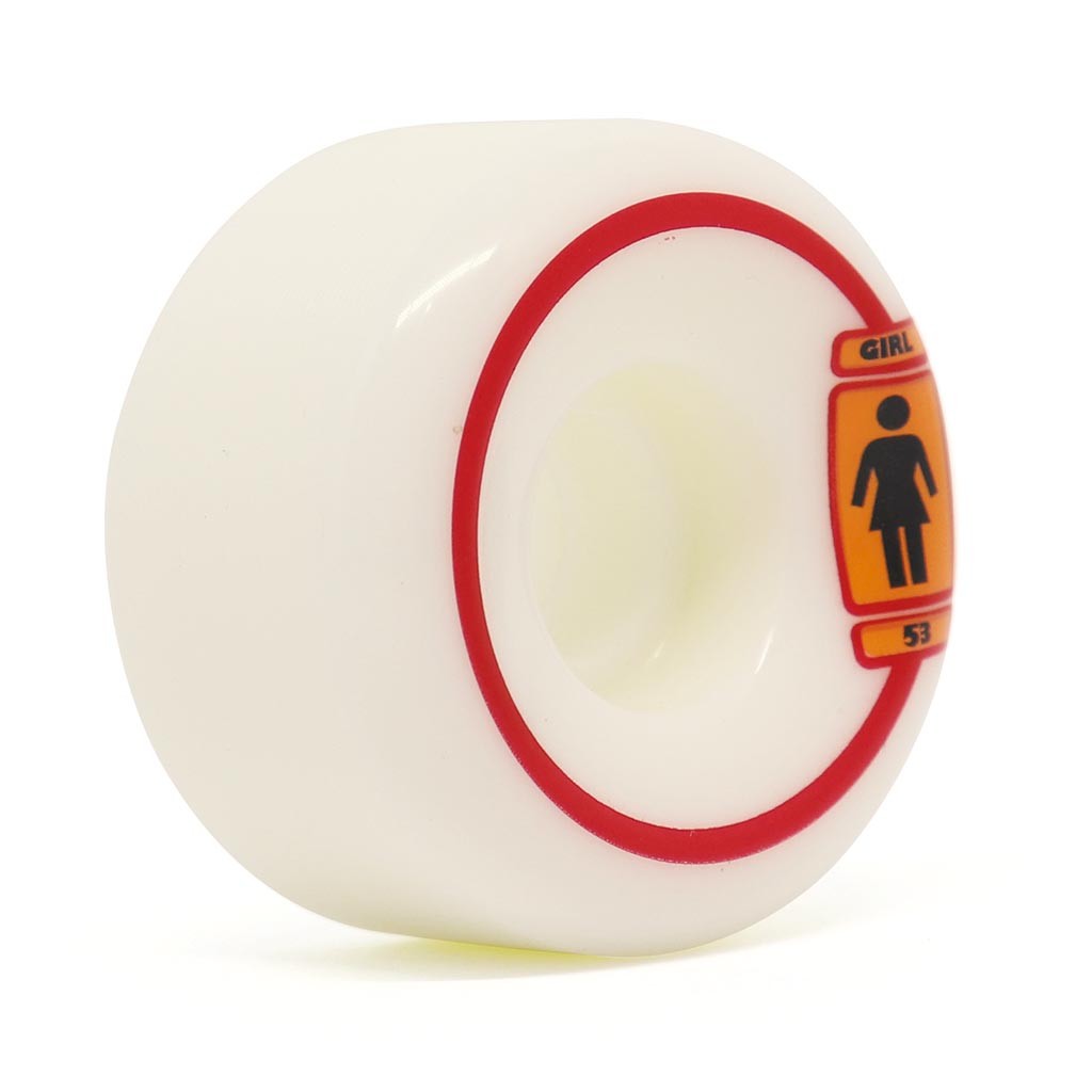 Roda Girl Skateboards 93 Til 53MM - 99A - Branca / Vermelho