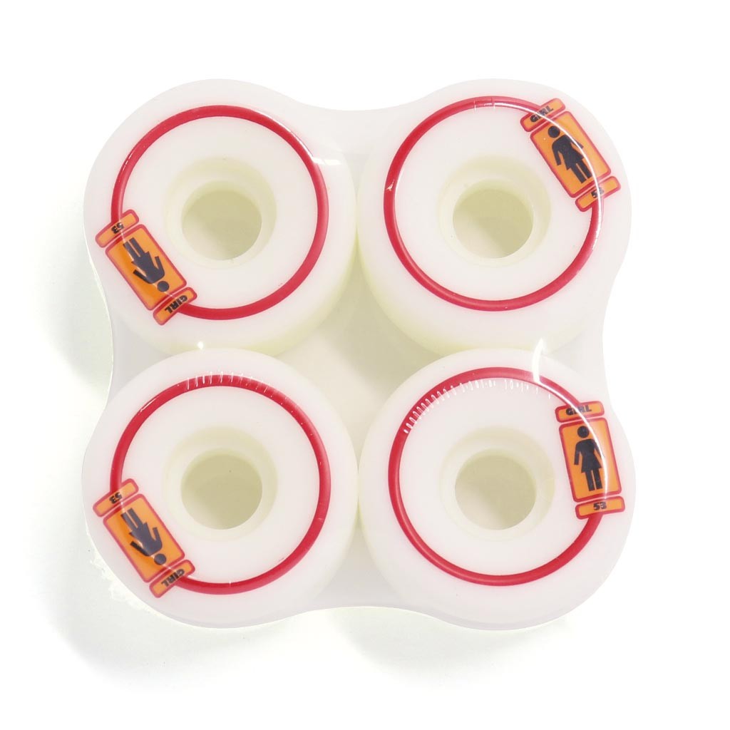 Roda Girl Skateboards 93 Til 53MM - 99A - Branca / Vermelho