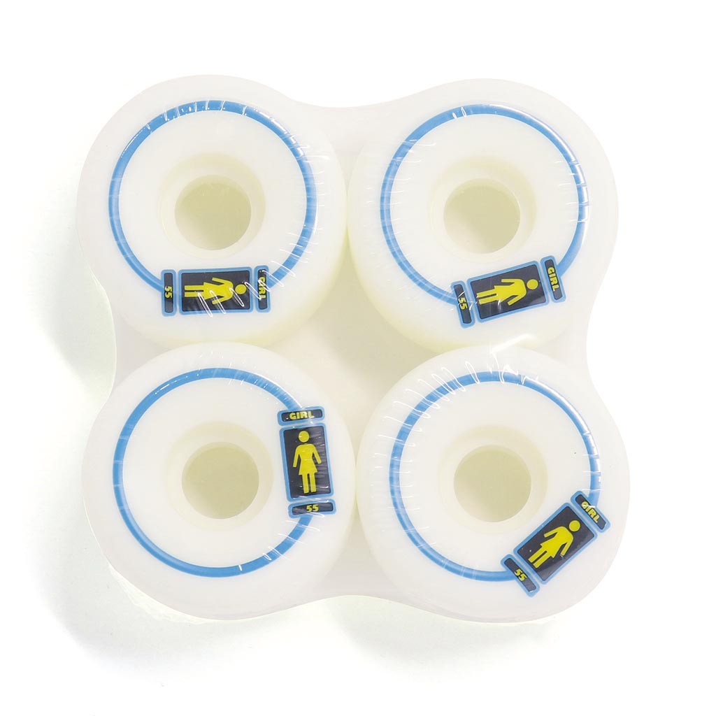 Roda Girl Skateboards 93 Til 55MM - 99A - Branca / Azul