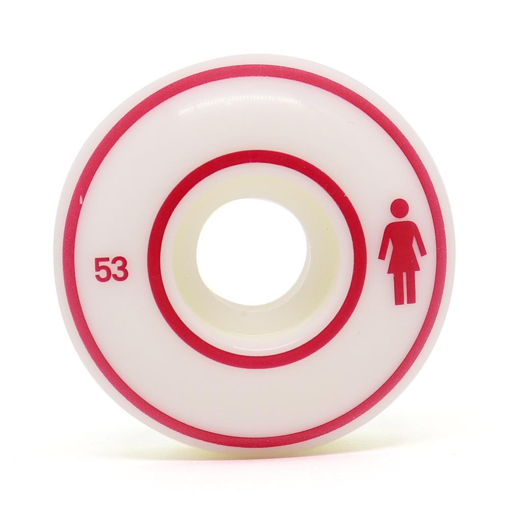 Roda Girl Skateboards Boarder OG Staple 53MM - 99A - Branco / Vermelho