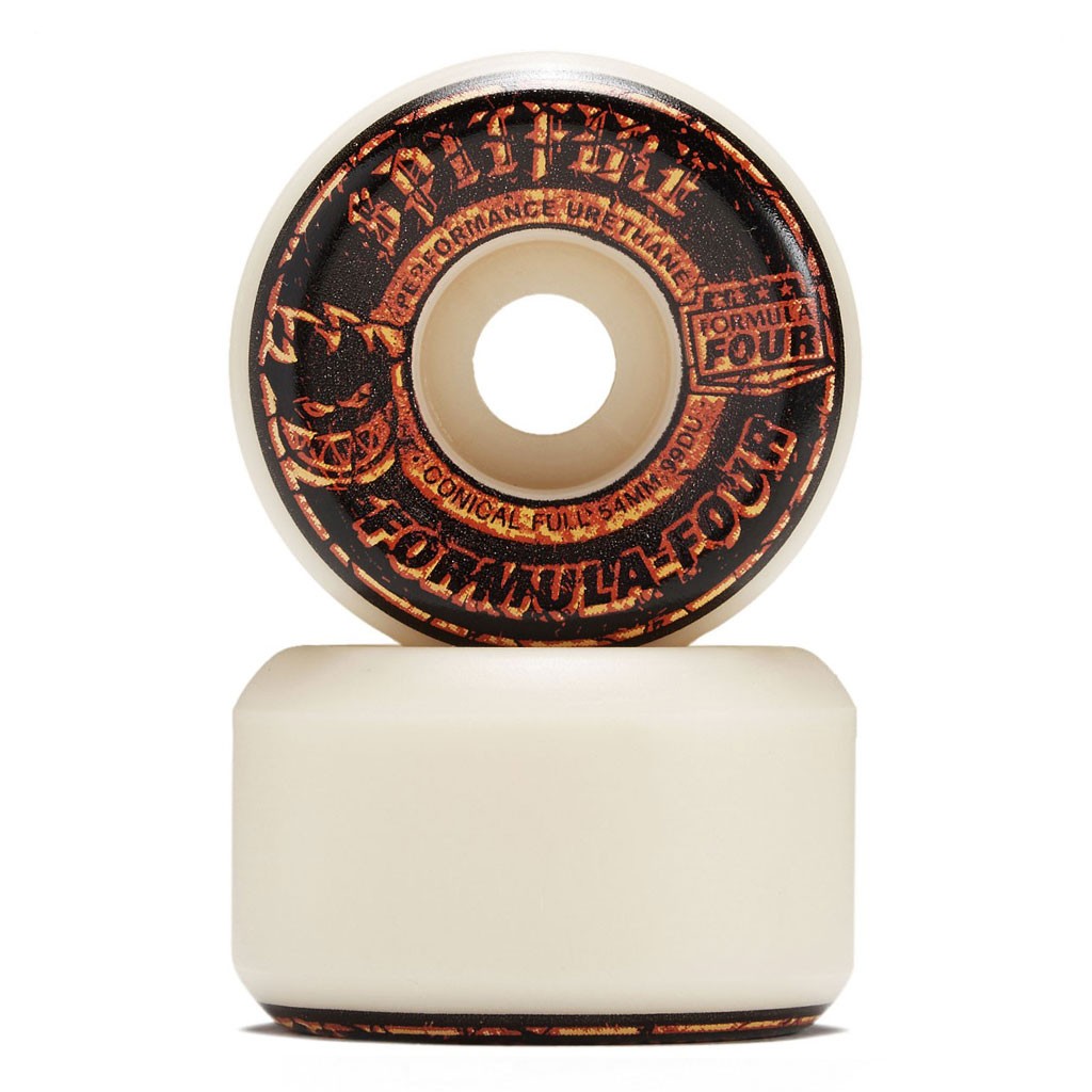 Roda Spitfire Wheels Embers Formula Four 54MM - 99DU - Branco / Preto / Vermelho