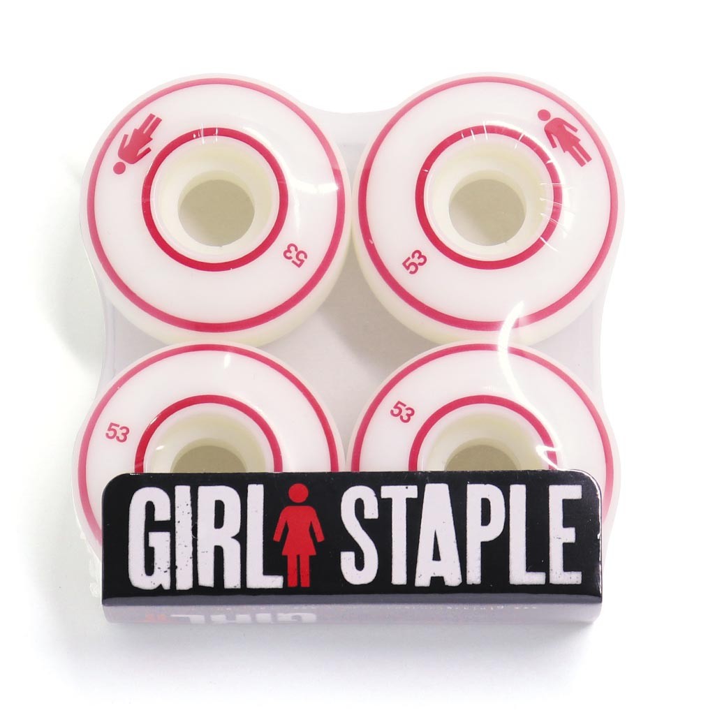 Roda Girl Skateboards Boarder OG Staple 53MM - 99A - Branco / Vermelho