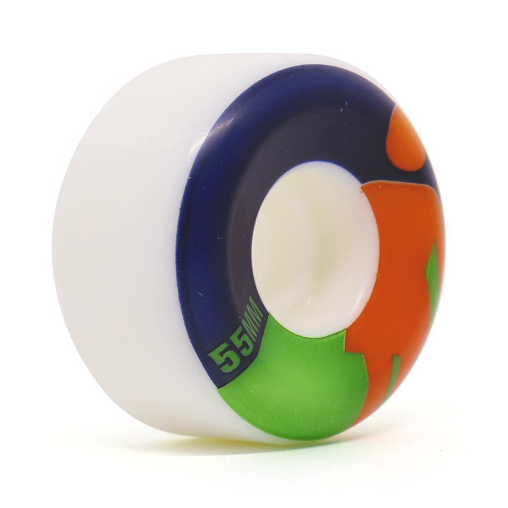 Roda Girl Skateboards OG Splitz 55MM - 99A - Branca / Marinho / Verde / Laranja