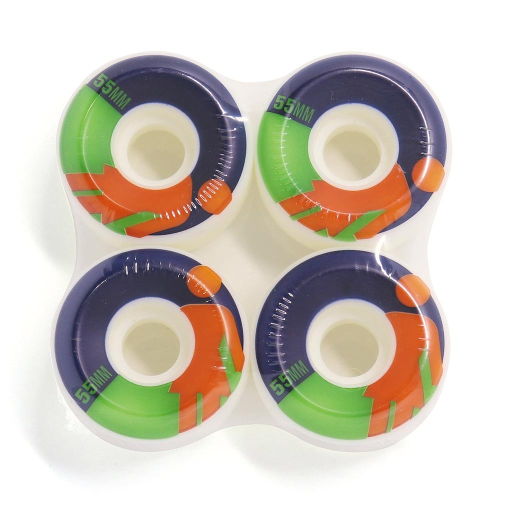 Roda Girl Skateboards OG Splitz 55MM - 99A - Branca / Marinho / Verde / Laranja