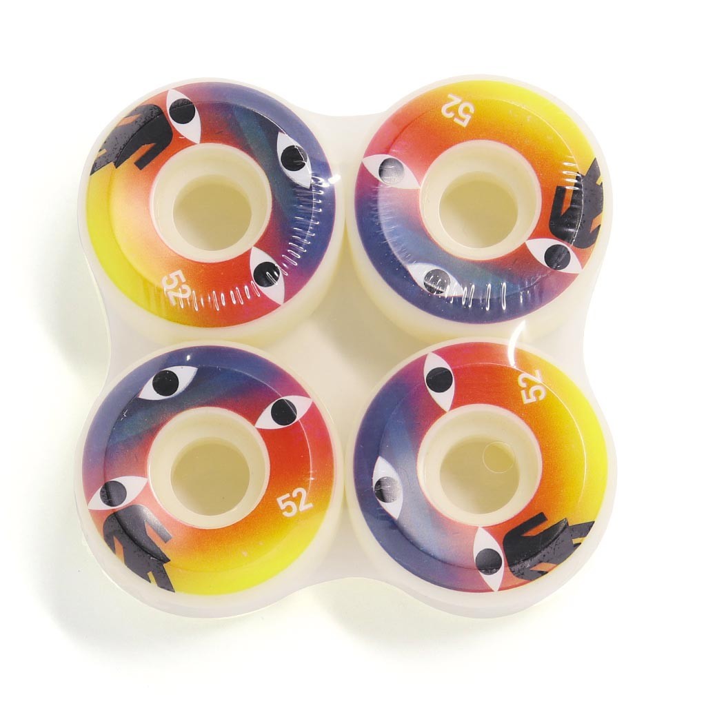 Roda Girl Skateboards Third Eye 52MM - 99A - Branca / Roxo / Laranja