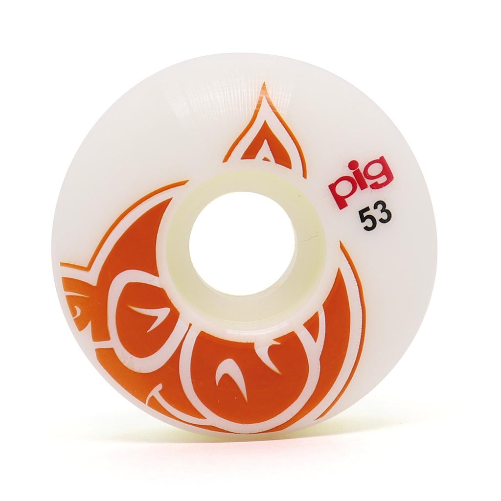 Roda Pig Wheels Head ProLine 53MM - 101A - Branca / Laranja