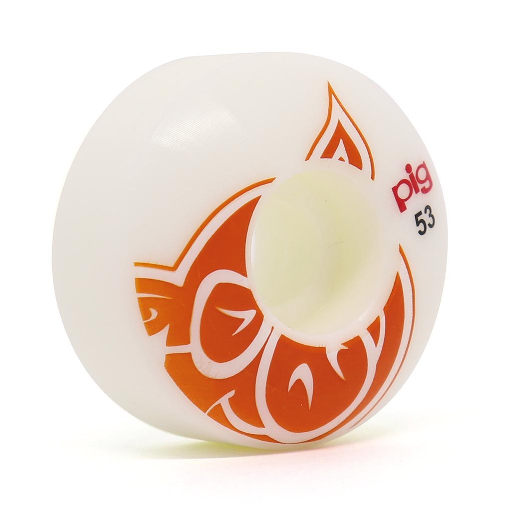 Roda Pig Wheels Head ProLine 53MM - 101A - Branca / Laranja
