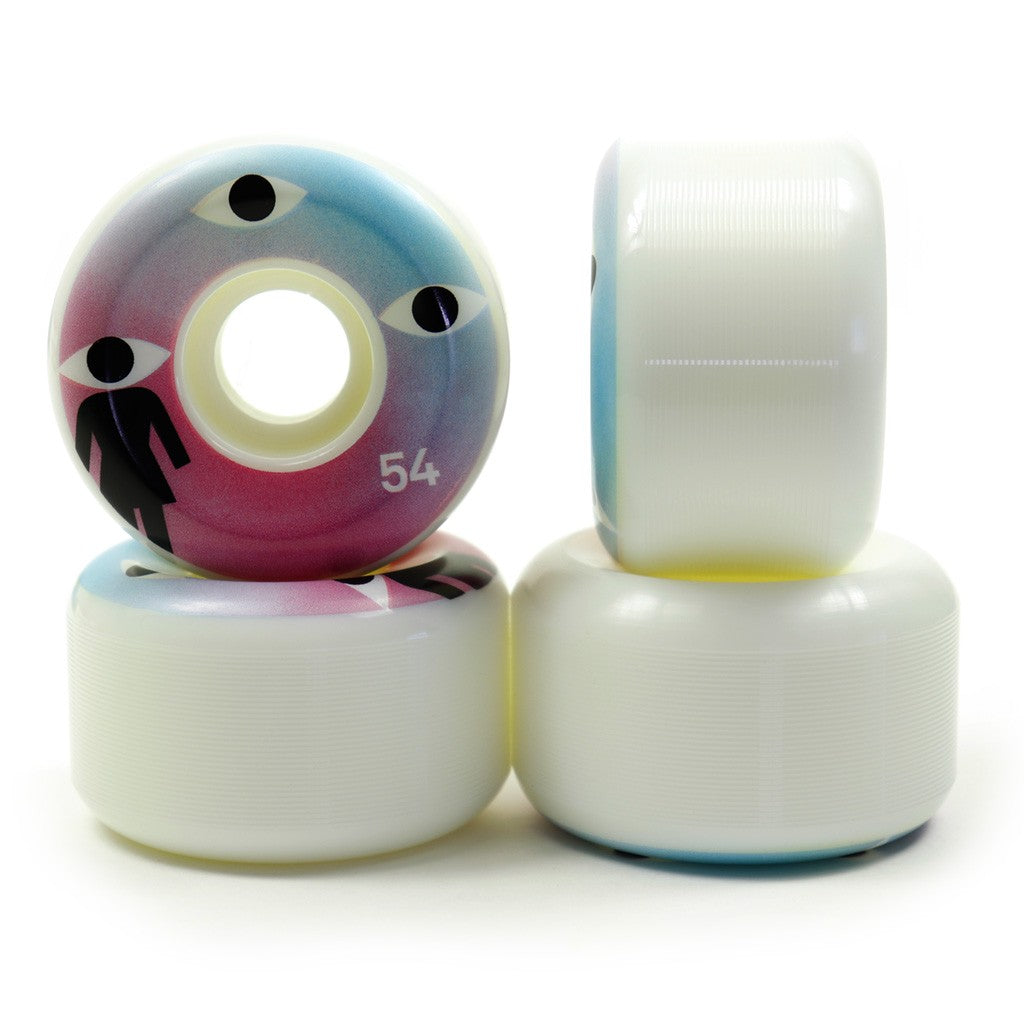 Roda Girl Skateboards Third Eye 54mm - 99A - Branca / Rosa / Azul