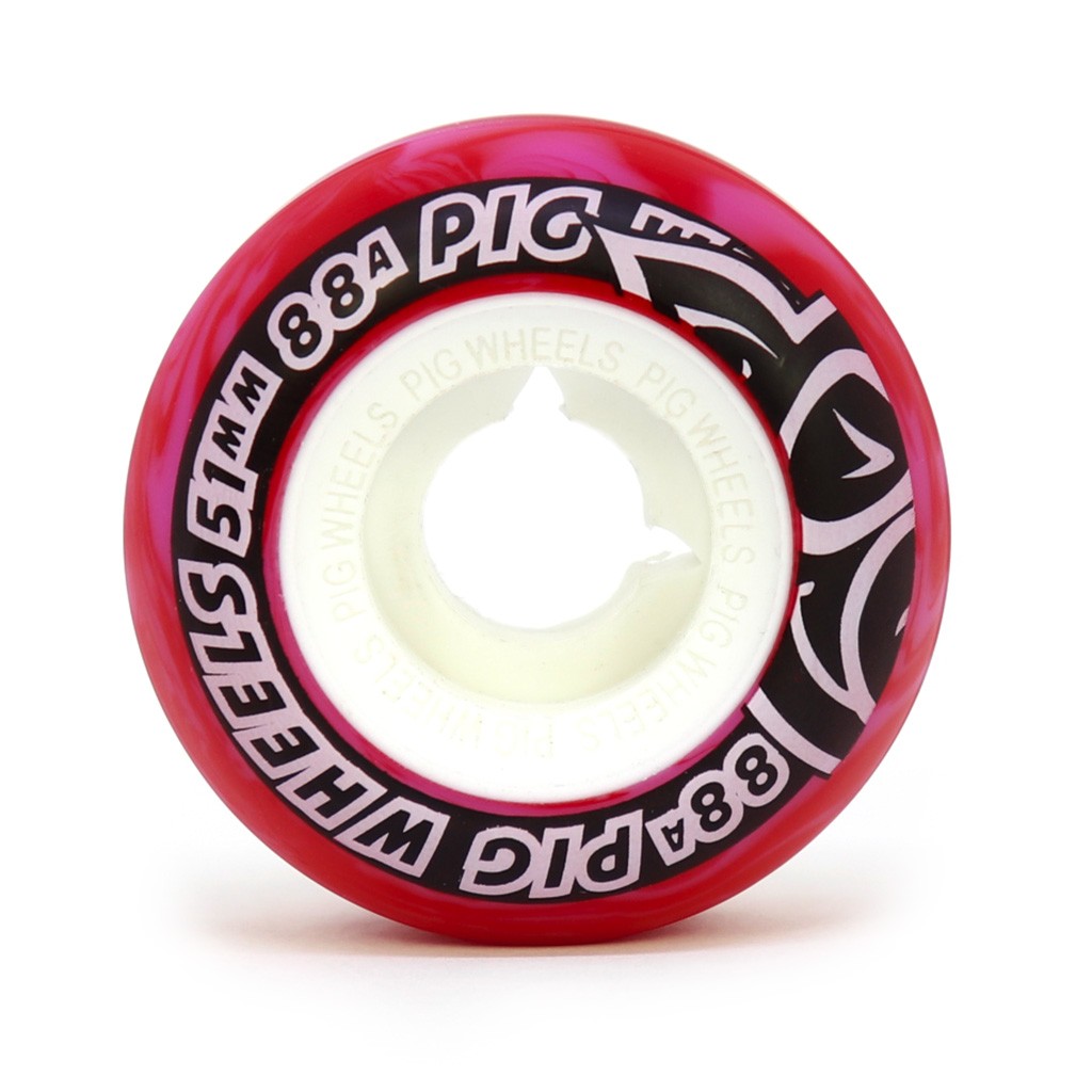 Roda Pig Wheels Street Cruisers 51mm - 88A - Vermelho / Rosa